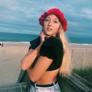 Red Crochet Bucket Hat